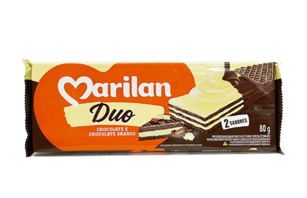 MY BRASIL MERCADO -  Wafer marilan Duo chocolate e chocolate branco 80g. 1