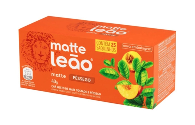 MY BRASIL MERCADO -  Chá matte leão tostado sabor pêssego 40g. 25 unid. 1