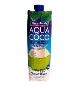 Água de coco orgânico Pinoys Foods 1L