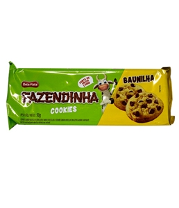 Cookies Baunilha Gotas Chocolate Fazendinha 50g