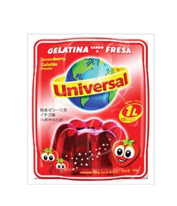 Gelatina Universal sabor fresa rinde 1L. 100g. 