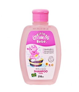 Shampoo suave Cheirinho de bebê Rosa 210ml.
