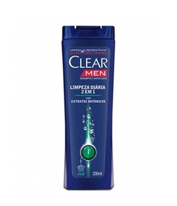 Shampoo anticaspa clear for men limpeza diária 2 em 1 200ml